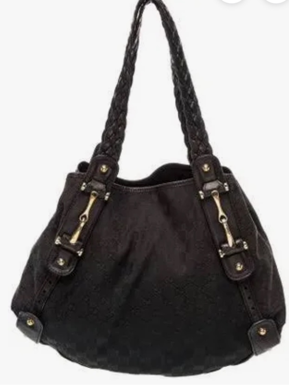 Authentic Vintage rare Gucci Black Pelham GG tote with dust bag